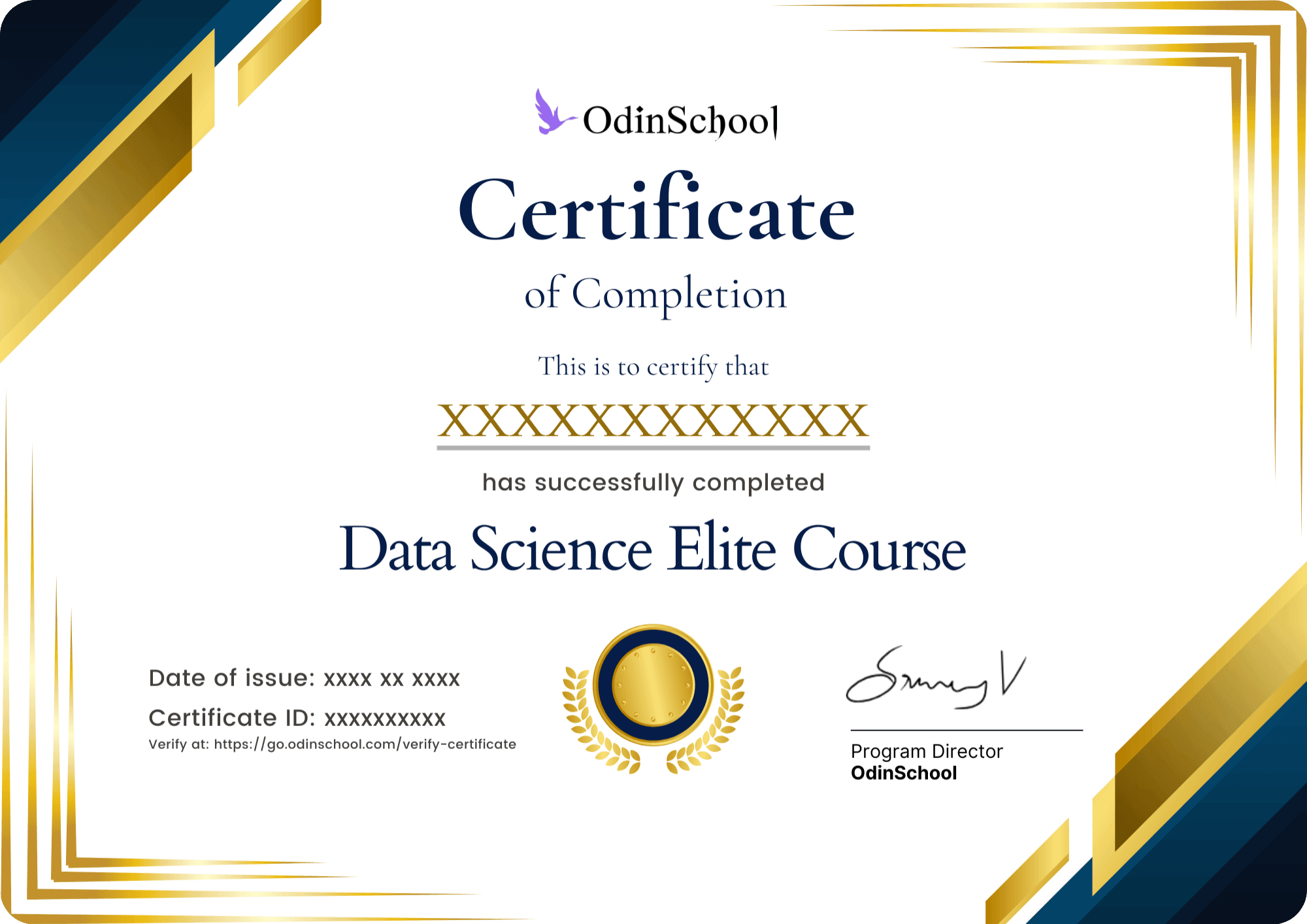 OdinSchool Data Science Certificate