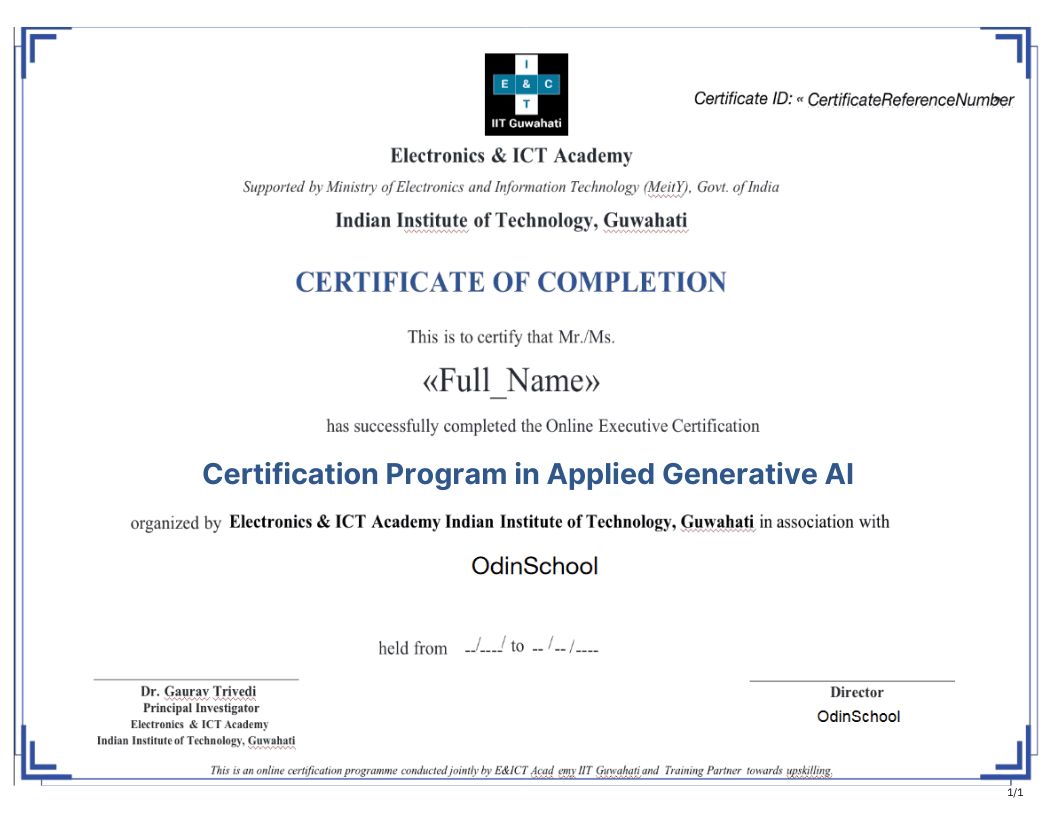 OdinSchool Data Science Certificate